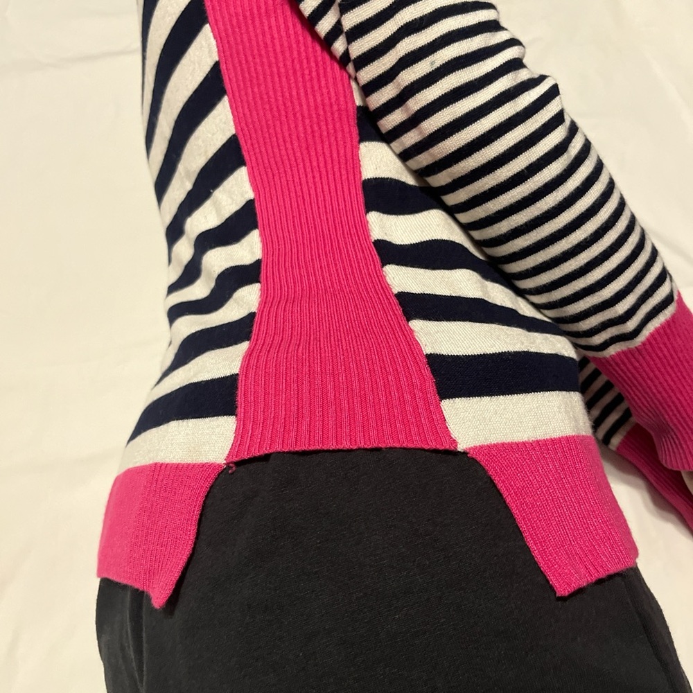 Pink Rose Striped Sweater with Pink Accents - Picture 8 of 8